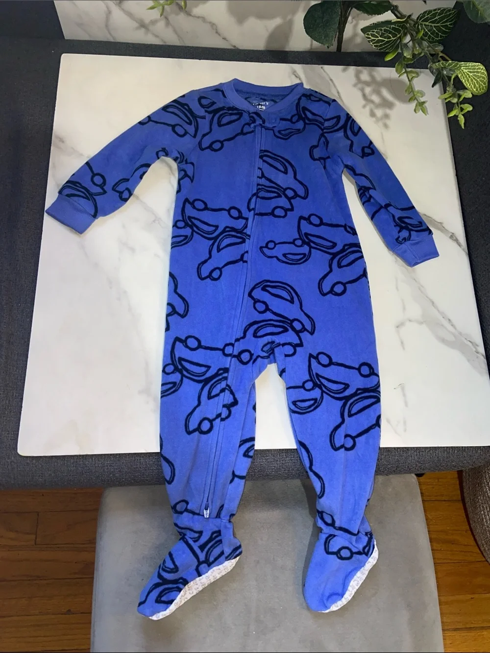 Carter's Gray & Red Fire Truck Footie One-Piece Pajama Bundle Set of 4